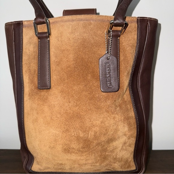 Coach Vintage Leather and Suede Tote Shoulder Bag Brown No L OP-9424 - Picture 2 of 14